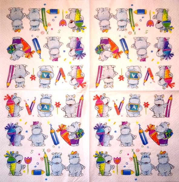 153 Animals Africa: Divers - 4-ply - Paper Design - Handkerchief